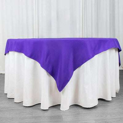 Premium Polyester Square Table Overlay 70"x70" Purple - 220GSM Wrinkle-Resistant Table Topper