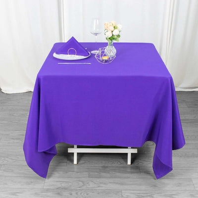 Premium Polyester Square Tablecloth 70"x70" Purple - Wrinkle-Resistant 220GSM Table Cover