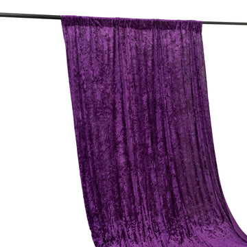 Purple Premium Smooth Velvet Backdrop Drape Curtain, Privacy Photo Booth Event Divider Panel with Rod Pocket - 5ftx12ft