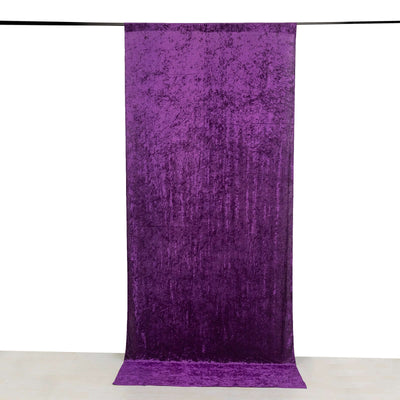 Crushed Velvet Backdrop Curtain – Purple 5ft x 12ft Event Drape with Rod Pocket, Privacy Panel for Photo Booths & Events
