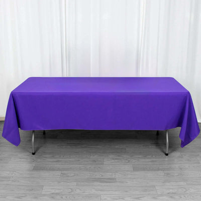 Premium Polyester Rectangle Tablecloth 60"x102" Purple - 220GSM Wrinkle-Resistant Table Cover