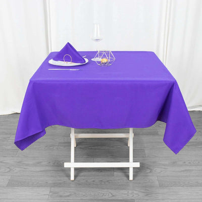 Premium Polyester Square Tablecloth 54"x54" Purple - 220GSM Wrinkle-Resistant Table Cover