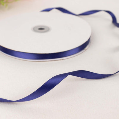 Navy Blue Single Face Decorative Satin Ribbon 100 Yards 3/8"