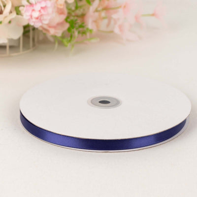 Navy Blue Single Face Decorative Satin Ribbon 100 Yards 3/8"