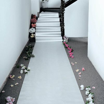 Silver Sparkle Glitter Wedding Aisle Runner, Non-Woven Red Carpet Runner Prom, Hollywood, Glam Parties 3ftx50ft