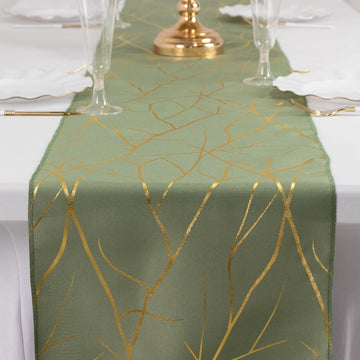 <span style="background-color:transparent;color:#111111;">Elegant Design with Gold Foil Tree Branch Pattern Table Runner</span>