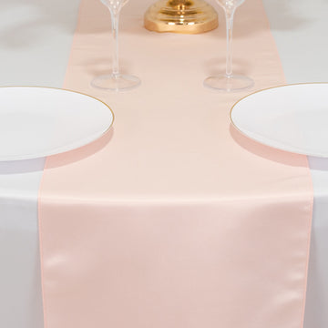 <h3 style="margin-left:0px;"><span style="background-color:transparent;color:#111111;">Stunning Blush Seamless Lamour Satin Table Runner 12"x108"</span>