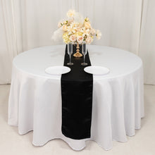 Black Lamour Satin Table Runner - 12x108inch