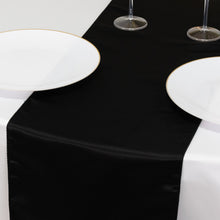 Black Lamour Satin Table Runner - 12x108inch