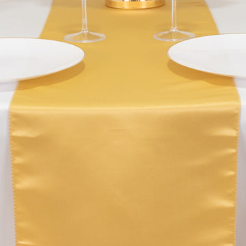 <h3 style="margin-left:0px;"><span style="background-color:transparent;color:#111111;">Stunning Champagne Seamless Lamour Satin Table Runner 12"x108"</span>