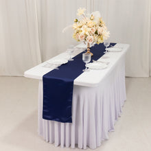 Navy Blue Lamour Satin Table Runner - 12x108inch