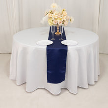 Navy Blue Lamour Satin Table Runner - 12x108inch