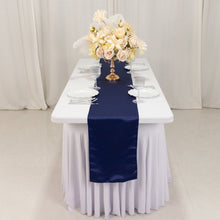 Navy Blue Lamour Satin Table Runner - 12x108inch