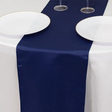 Navy Blue Lamour Satin Table Runner - 12x108inch