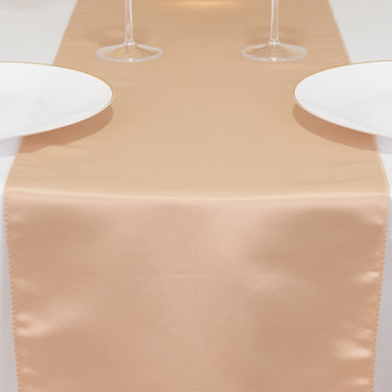 <h3 style="margin-left:0px;"><span style="background-color:transparent;color:#111111;">Stunning Nude Seamless Lamour Satin Table Runner 12"x108"</span>