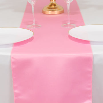 <h3 style="margin-left:0px;"><span style="background-color:transparent;color:#111111;">Stunning Pink Seamless Lamour Satin Table Runner 12"x108"</span>