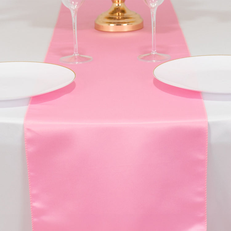 Pink Lamour Satin Table Runner - 12x108inch