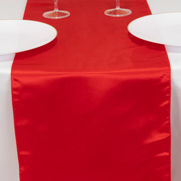 <h3 style="margin-left:0px;"><span style="background-color:transparent;color:#111111;">Stunning Red Seamless Lamour Satin Table Runner 12"x108"</span>