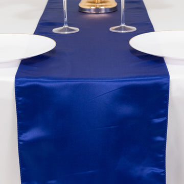 <h3 style="margin-left:0px;"><span style="background-color:transparent;color:#111111;">Stunning Royal Blue Seamless Lamour Satin Table Runner 12"x108"</span>