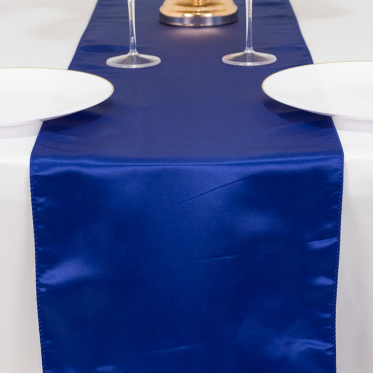 Royal Blue Lamour Satin Table Runner - 12x108inch