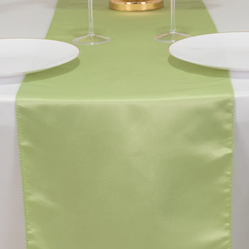 <h3 style="margin-left:0px;"><span style="background-color:transparent;color:#111111;">Stunning Sage Green Seamless Lamour Satin Table Runner 12"x108"</span>