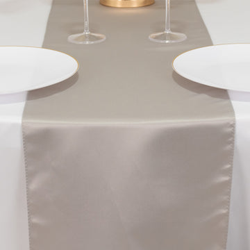 <h3 style="margin-left:0px;"><span style="background-color:transparent;color:#111111;">Stunning Silver Seamless Lamour Satin Table Runner 12"x108"</span>