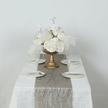 5 Pack Black Mesh Organza Table Runners with Gold Foil Water Wave Pattern