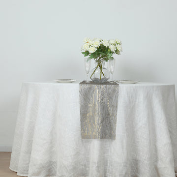 <span style="background-color:transparent;color:#000000;">Luxurious Black Mesh Organza Table Runner with a Touch of Gold Glamour</span>