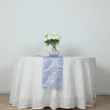 <span style="background-color:transparent;color:#000000;">Luxurious Royal Blue Mesh Organza Table Runner with a Touch of Gold Glamour</span>