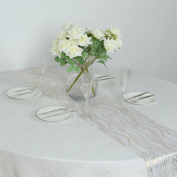 <span style="background-color:transparent;color:#000000;">Effortless Elegance With White And Gold Table Runner</span>