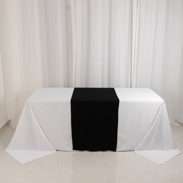 <h3 style="margin-left:0px;"><strong>Black Wide Premium Polyester Table Runner</strong>