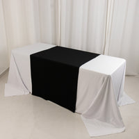 Black Wide Premium Polyester Table Runner, Printable Sublimation Blank Banner - 36"x72"