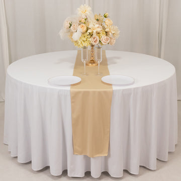 <h3 style="margin-left:0px;"><strong>Elegance in Every Detail with Our Beige Scuba Polyester Table Runner</strong>