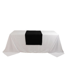 Black Premium Scuba Polyester Wide Table Runner, Wrinkle Free Trade Show Table Runner