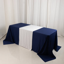 White Premium Scuba Polyester Wide Table Runner, Wrinkle Free Trade Show Table Runner