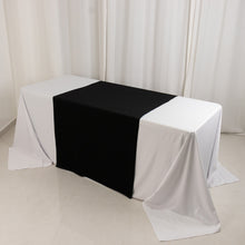 Black Premium Scuba Polyester Wide Table Runner, Wrinkle Free Trade Show Table Runner