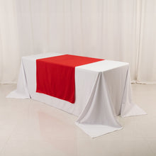 Red Premium Scuba Polyester Wide Table Runner, Wrinkle Free Trade Show Table Runner