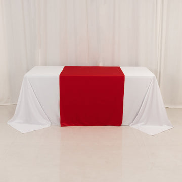 <span style="background-color:transparent;color:#000000;">Bold Red Premium Scuba Polyester Wide Table Runner</span>