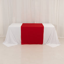 Red Premium Scuba Polyester Wide Table Runner, Wrinkle Free Trade Show Table Runner