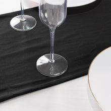 Black Premium Scuba Polyester Table Runner, Wrinkle Free Table Linen