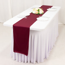 Burgundy Premium Scuba Polyester Table Runner, Wrinkle Free Table Linen