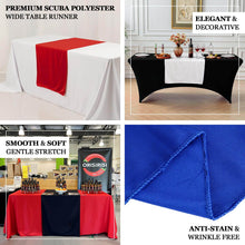 Red Premium Scuba Polyester Wide Table Runner, Wrinkle Free Trade Show Table Runner