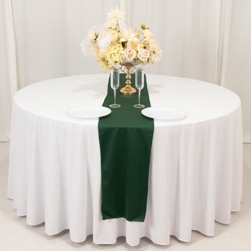 <h3 style="margin-left:0px;"><strong>Elegance in Every Detail with Our Hunter Emerald Green Scuba Polyester Table Runner</strong>