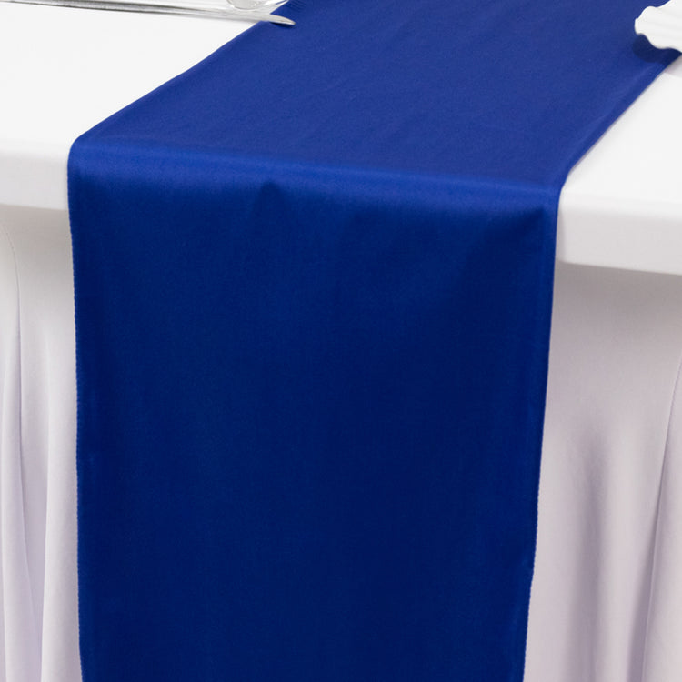 Royal Blue Premium Scuba Polyester Table Runner, Wrinkle Free Table Linen