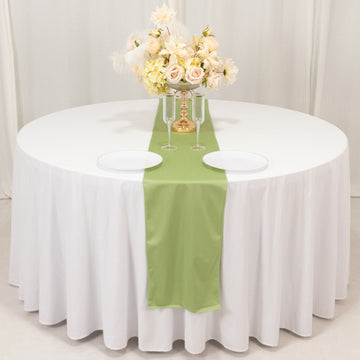 <span style="background-color:transparent;color:#000000;">Elegance in Every Detail with Our Sage Green Scuba Polyester Table Runner</span>