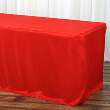 Rectangular Fitted Table Cover 6 Feet In Red Polyester