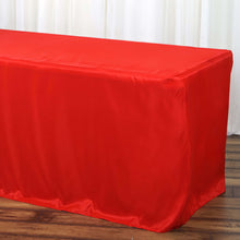 Rectangular Fitted Table Cover 6 Feet In Red Polyester