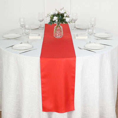 Polyester Table Runner 12"x108" Red - Wrinkle-Resistant & Durable Table Decor