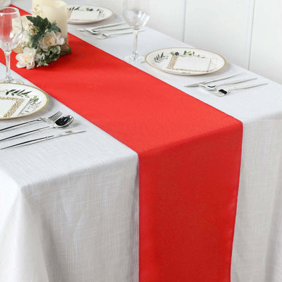 Polyester Table Runner 12"x108" Red - Wrinkle-Resistant & Durable Table Decor