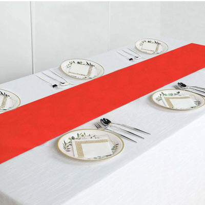 Polyester Table Runner 12"x108" Red - Wrinkle-Resistant & Durable Table Decor